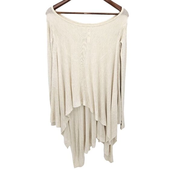 Lululemon Athletica HiLo Knit Top Sz 4 Oversized Cream Ribbed Long Sleeves RARE - Picture 2 of 8